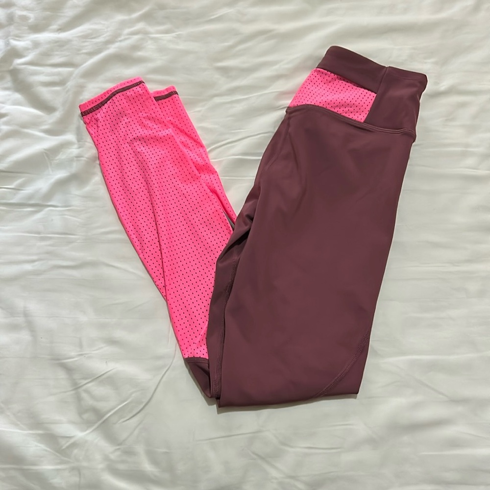 Dark pink and neon Fabletics leggings